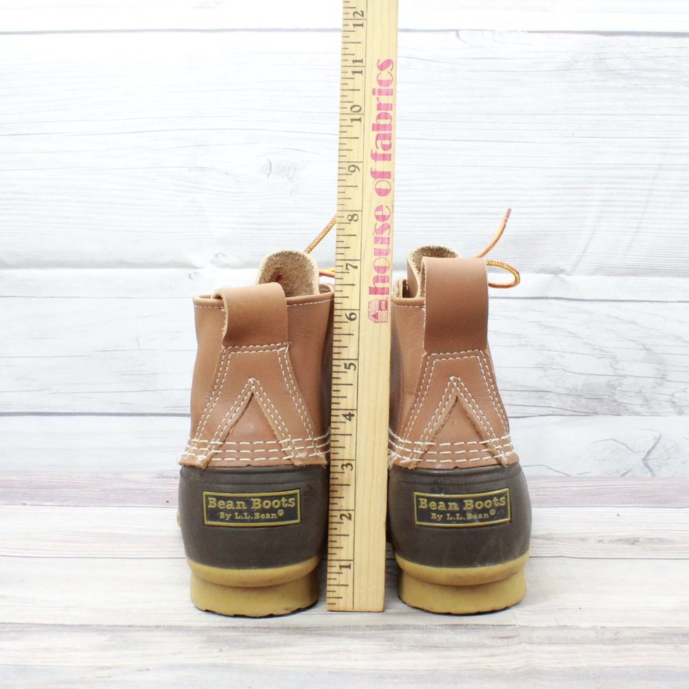 LL BEAN Brown Ankle 6-Inch Unlined Lace Up Leather Duck Boots Size 10 M - Picture 7 of 10